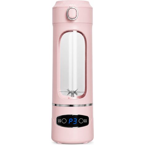 Blender Portable Rechargeable Rose, Gobelet à Jus et Glace Pilée, 12 Lames, pour Maison et Extérieur (1/5)