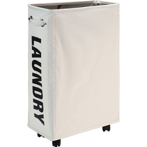 Cesto de ropa con ruedas, bolsa de ropa plegable, cesto de ropa plegable de gran capacidad (beige) (1/5)