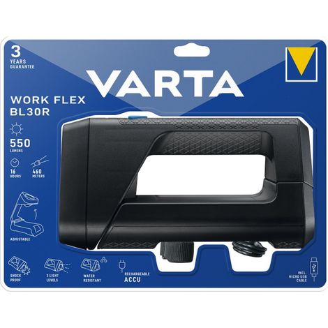 Varta Torcia Led Ricaricabile Micro-USB Work Flex BL30R 550Lm IP54