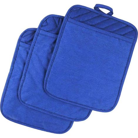 Maniques de cuisine résistantes à la chaleur, dessous de plat en coton pour plan de travail et table, maniques avec poche (1/5)