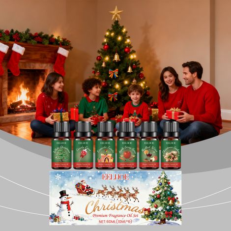 Weihnachtsduft-Set mit ätherischen Ölen – Erfrischt und hinterlässt einen angenehmen Duft für Zuhause und Innenräume und schafft eine festliche Atmosphäre – 60 ml (10 ml x 6) -- BIEMMEDUE (1/5)