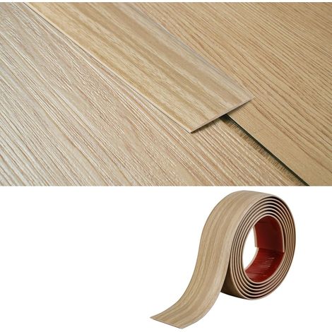 Bande de Transition PVC - 1 Pièce - Vinyle Souple Grain Beige - Joint Autoadhésif 2mm - Intérieur Carrelage Parquet - 5cm x 2M (1/5)