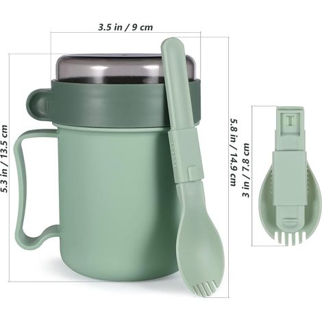 Bol à soupe portable avec couvercle et cuillère 400 ml (1/4)