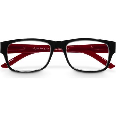 HAMA Lesebrille recycelter Kunststoff Schwarz/Rot +3,0