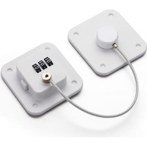 Verrou de sécurité pour réfrigérateur et congélateur, couleur blanche, protection enfant, pour une installation à domicile et un usage quotidien.-AquaForge (1/5)