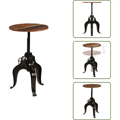 The Living Store Bartisch Altholz Massiv 60x(76-110) cm - Massivholz (1/5)