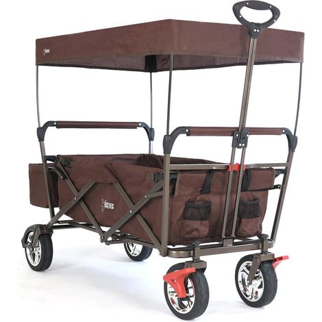 FUXTEC Folding Wagon / Foldable Wagon / Trolley / Hand Cart CT-500 Brown