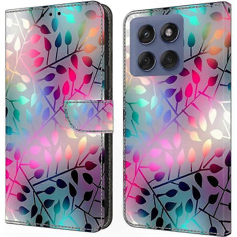 Leder-Wallet-Hülle mit Magnetverschluss und 3D-Muster für 5G-Smartphones (1/5)