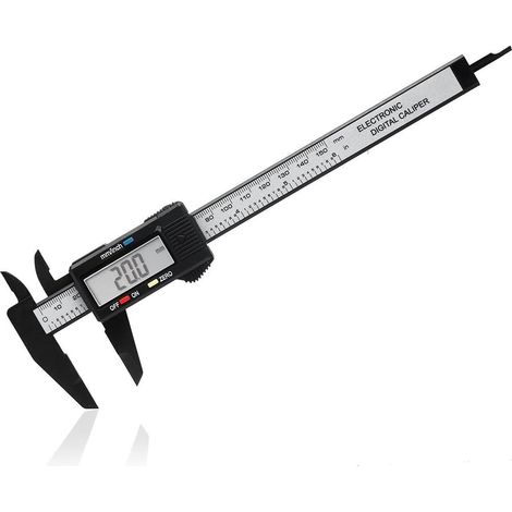 Pied à coulisse numérique 150 mm – grand écran LCD, mesure extérieure/intérieure/profondeur, noir (1/5)