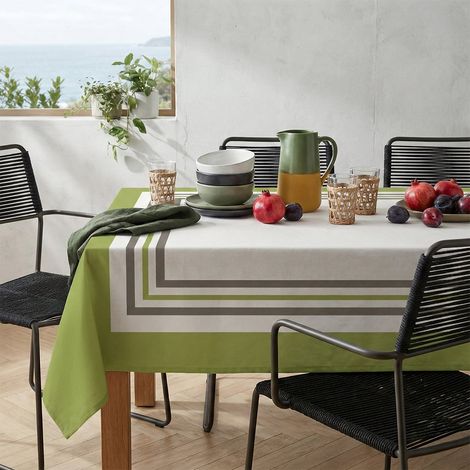 Nappe déperlante anti-tache design géométrique Mika Vert