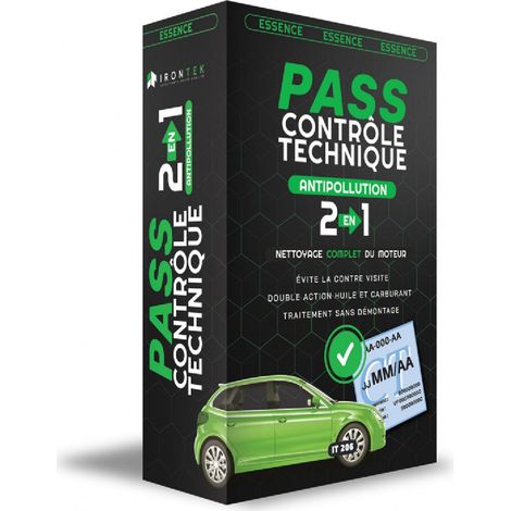 Irontek IT206 Pass Controle Technique Essence antipollution 2x 300ML