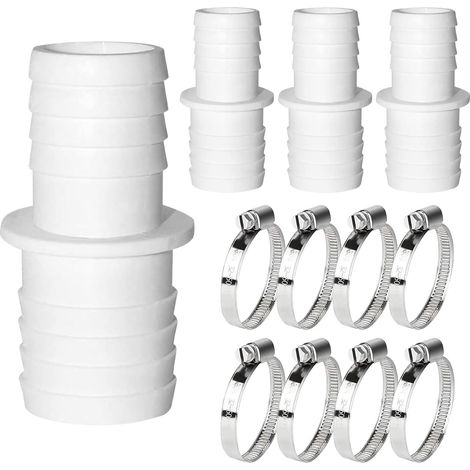 Ensemble de 4 adaptateurs de piscine, 32 à 38 mm, raccord de tuyau 32 à 38 mm, avec colliers de serrage en acier inoxydable (32-38 mm) (1/5)