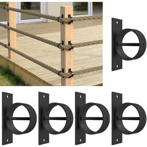 Set of 5 jute rope holders – 304 stainless steel hooks – For ropes up to 5.1 cm – Easy installation with self-tapping screws (1/5)