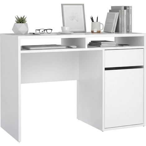 Schreibtisch Abbadu, eine Schublade, 48,2x110,2x77,4h cm Weiß