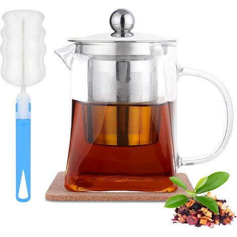 Théière en Verre Borosilicate, 350ml, Avec Filtre Infuseur En Acier Inoxydable Résistant, Idéal Pour Le Thé Et Le Café (1/5)