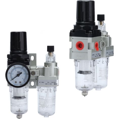 Séparateur eau-huile, filtre de purge d'air comprimé, régulateur avec manomètre 0,05‑0,85MPaG1/4 (1/5)