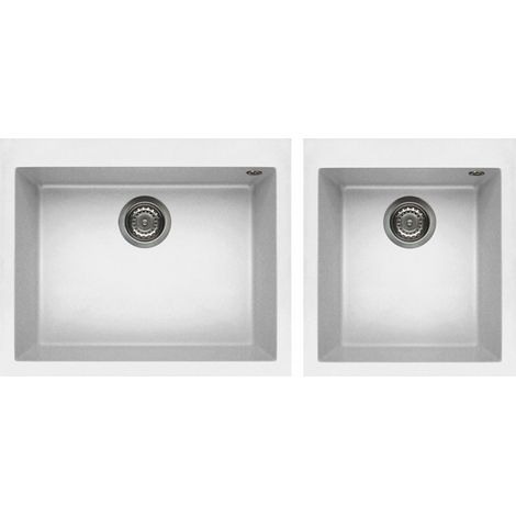 Lavello Elleci da incasso Quadra 210 Granitek Bianco LGQ21068 (1/2)
