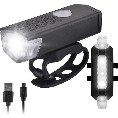USB-wiederaufladbares Fahrradbeleuchtungsset, wasserdichte Vorder- und Rückleuchte für Fahrräder