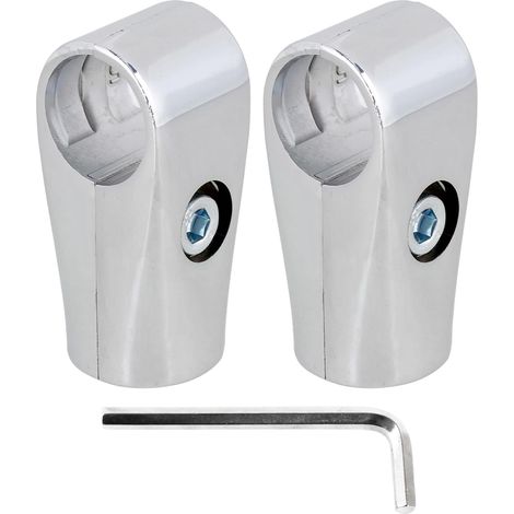 Argent 25 mm Diamètre intérieur et étagère pour affichage d'échafaudage connecteur de tuyau en aluminium Fixations Lot de 2 (1/5)