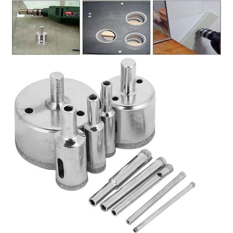 Ensemble de 10 Forets Diamant pour Carreaux Marbre Verre Perçage Précis - KZQ (1/5)