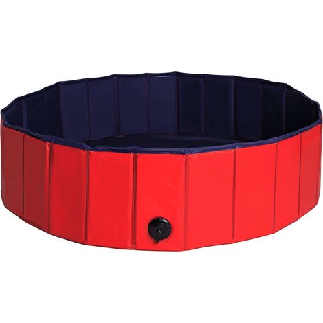 lionto Hundepool faltbar, strapazierfähiges PVC-Planschbecken, kratzfest & rutschfest, mit Abflussventil, 120 cm Durchmesser, Höhe 30 cm