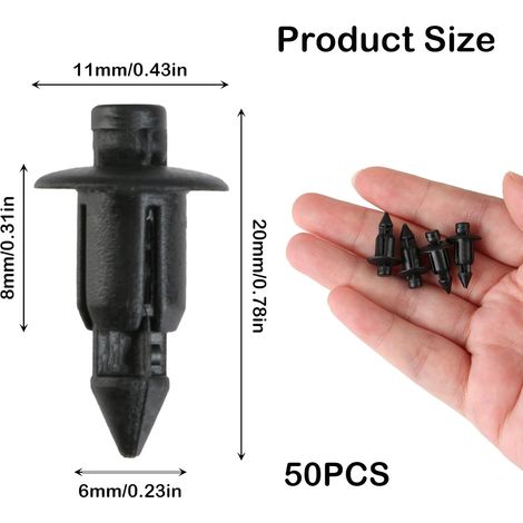 50 pezzi rivetti in plastica 6 mm per carenatura di moto, morsetti di fissaggio per pannelli di rivestimento, clip di fissaggio per Yamaha, Suzuki, Kawasaki (1/4)