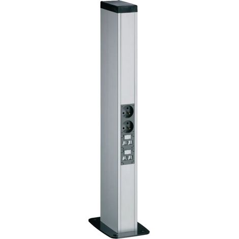 Colonnette officea h 650mm simple face alu (ELN) anodisé naturel - HAGER DAP45650ELN