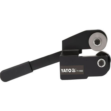 YATO Rollenblechschere 120 mm – Präzisions Handhebelschere Blechschere für Stahl/Alu, gerade & gebogene Schnitte, Werkbankmontage