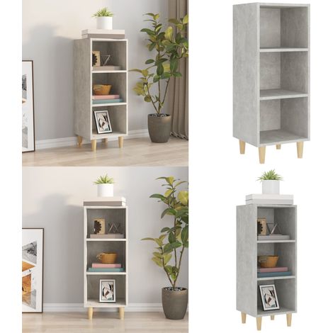 Sideboard Betongrau 34,5x32,5x90 cm Holzwerkstoff - Holzbeine - Stauraum (1/5)