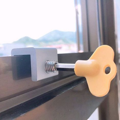 6 Pièces Coulissante Réglable Serrures de Fenêtre S'Arrête En Alliage D'Aluminium Cadre de Porte Verrou de Sécurité Avec Des Clés (1/5)