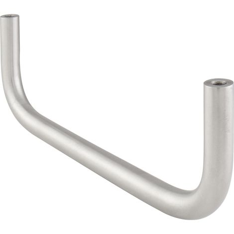 Tringle à vêtements en forme de U pour montage mural et étagère, Ø 12 mm, 192 x 65 mm, acier inoxydable brossé, argent, longueur 192 mm