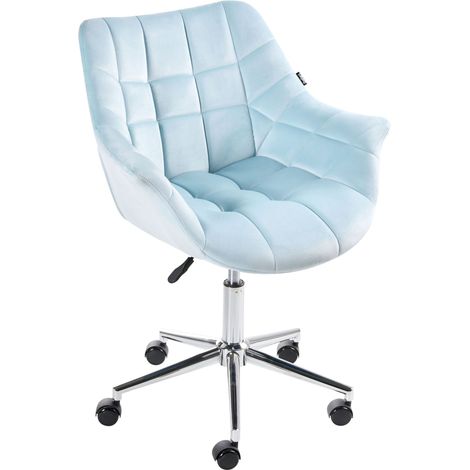 Office Swivel Light Blue Velvet Height Adjustable LABELLE