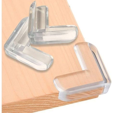Lot de 12 protecteurs d'angle transparents en forme de L, adhésif haute résistance pour protection des coins de table tranchants, sécurité pour bébé, absorbant les chocs, meubles en maïs (1/4)