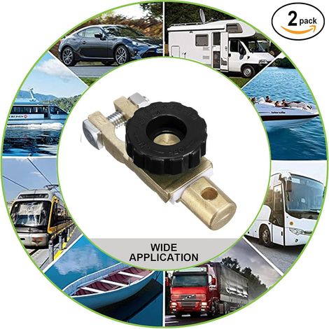 Lot de 2 Interrupteurs de Batterie 12V/24V - Interrupteurs Principaux On-Off 200A, Idéal pour Voiture, Camion, Bateau et Autres Véhicules, Bornes Polaires Rouge et Noir (1/5)