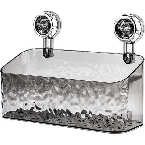 Étagère de salle de bain - à ventouses - grise - étanche - facile à installer (1/4)