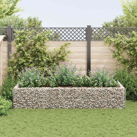 Fioriere,Gabbione Letto Rialzato da Giardino,Orti rialzati in Acciaio 270x90x50 cm CNWI419865 BonneVie (1/6)