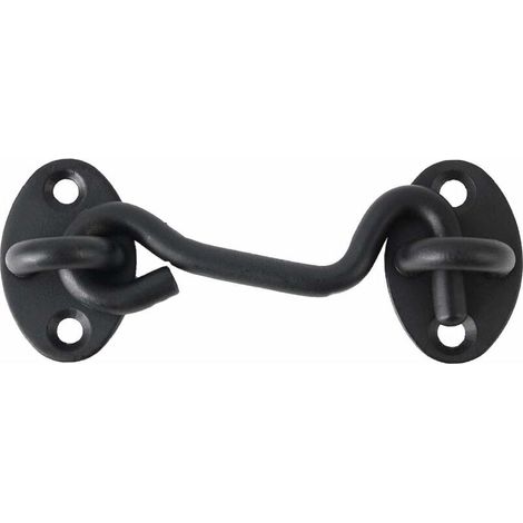 Cabine Crochet, Acier Inoxidable Œil Loquet Intimité Crochets Porte avec Vis Femeture pour Volets Porte Fenêtre Barre Curseur Cabanon Noir 5 PCS 3 pouces (1/4)