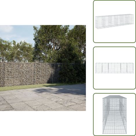 vidaXL Gabione mit Deckel 600x100x150 cm Verzinktes Eisen (1/5)