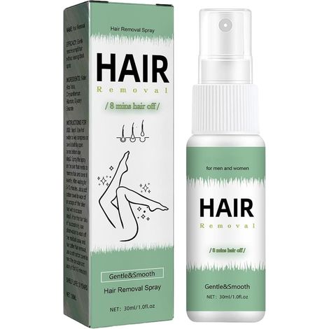 Spray Dépilatoire, Inhibiteur de Croissance Cheveux Non Irritant, Hair Removal, Épilation des Aisselles Spray Dépilatoire pour Cheveux, pour Visagaisselles, Bras, Jambe, pour Femmes et Hommes,30 ml (1/5)