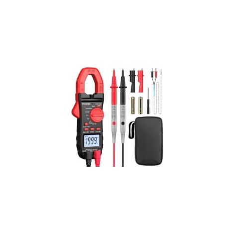Digitales NCV-Zangenmessgerät 600A, professionelles TRMS-Zangenmultimeter mit 2000 Zählern, Wechselstrom-, Wechsel-/Gleichspannung, NCV, Durchgangsprüfung, Widerstandsmessung, Temperaturmessung, Diode