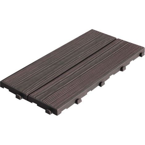 Set 14 Piastrelle Autobloccanti in Plastica Effetto Legno 37,7 x 18,6 cm da Interno o Esterno (1/5)