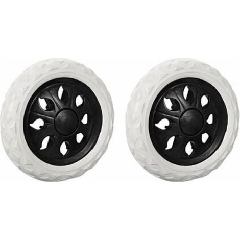 Lot de 2 roulettes de rechange pour chariot de courses en caoutchouc mousse (Noir, Roues chaudes) (1/5)