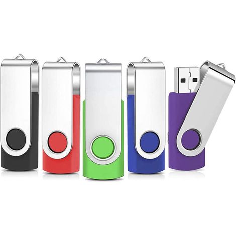 Pack of 5 32GB USB Flash Drives 2.0 Memory Sticks Swivel Storage USB Keyrings U Disk (1/4)