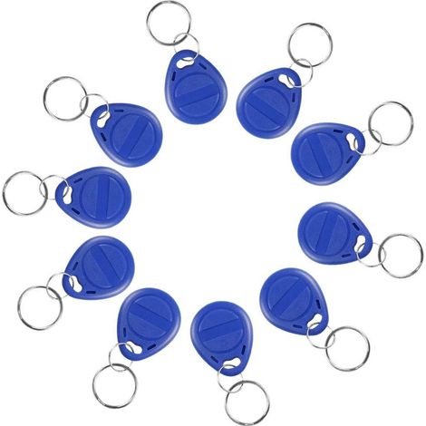 100pcs Badges RFID modifiable Porte-clés Inscriptible 125Khz Transpondeur T5577 / EM4305 Keyfobs NFC Token Tag Proximité EM ID Carte pour Système d'Entrée de Sécurité Couleur (Bleu) (1/5)