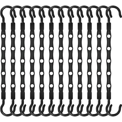 Cintres gain de place lot de 12 plastique avec pinces antidérapantes rotation à 360 degrés pour vêtements pantalons et accessoires dans la penderie (1/5)
