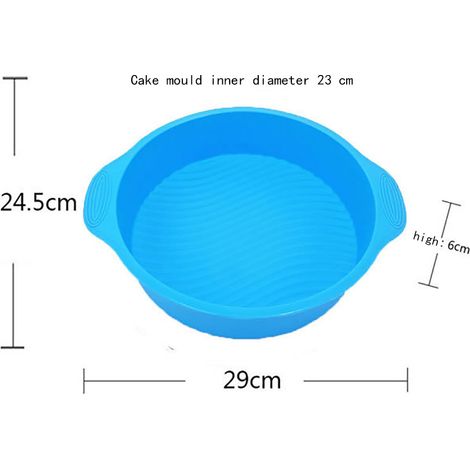 11 Zoll runde Silikon-Backform für Kuchen, DIY-Backform (Blau) (1/5)