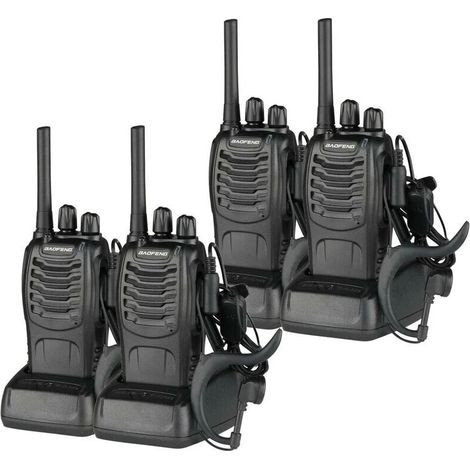 4PCS BF-88E 1500mAh Walkie-talkie en veille ultra-longue durée EU Standard Noir (1/5)