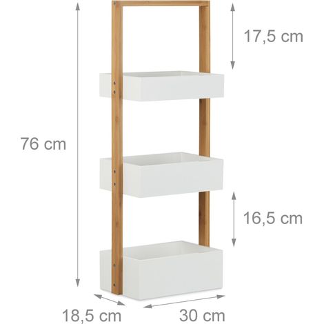 Pratico scaffale da bagno in legno 40 x 30 x 90 cm spazio di archiviazione flessibile stile contemporaneo in legno bianco 130003538
