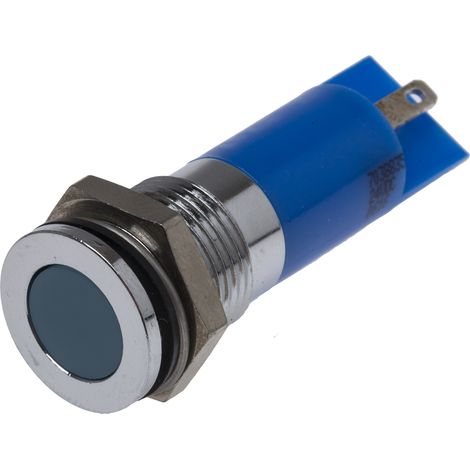 Voyant LED lumineux Bleu RS PRO, dia. 14mm, 24V c.c., IP67 ( Prix pour 1 ) (1/2)