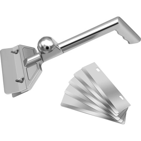 Grand grattoir en alliage d'aluminium avec 6 lames, très résistant, pour le nettoyage du gril de barbecue (1/5)